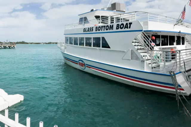 Glass-bottom boat moored at the Key West docks